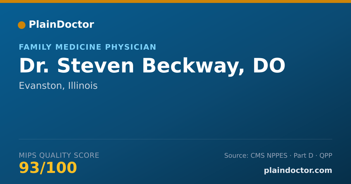 Shareable card for Steven Beckway, DO - Family Medicine Physician, Evanston, IL