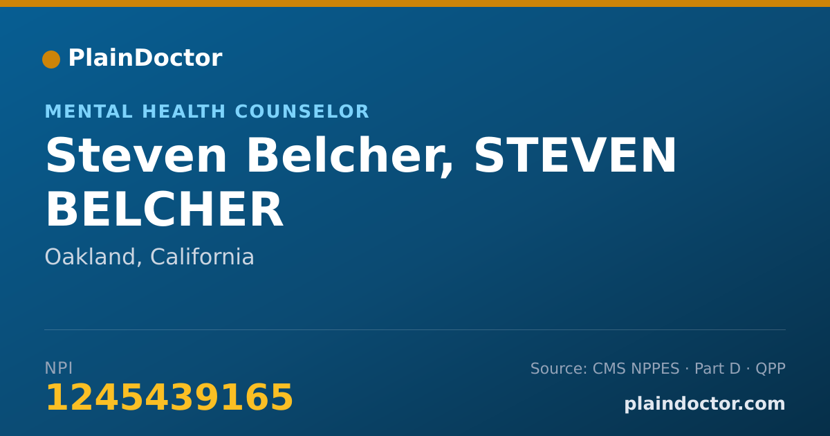 Shareable card for Steven Belcher, STEVEN BELCHER - Mental Health Counselor, Oakland, CA