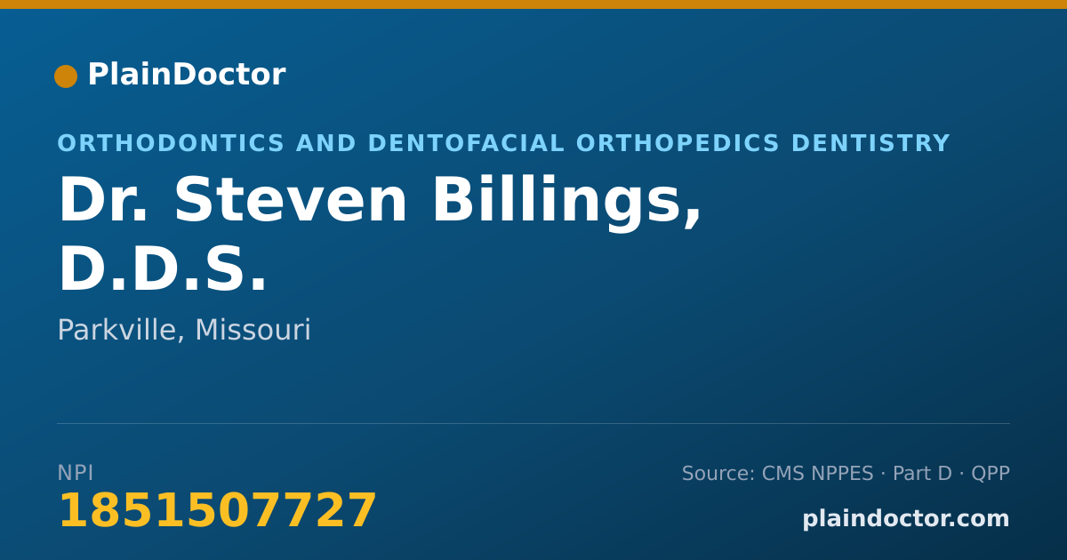 Shareable card for Steven Billings, D.D.S. - Orthodontics and Dentofacial Orthopedics Dentistry, Parkville, MO