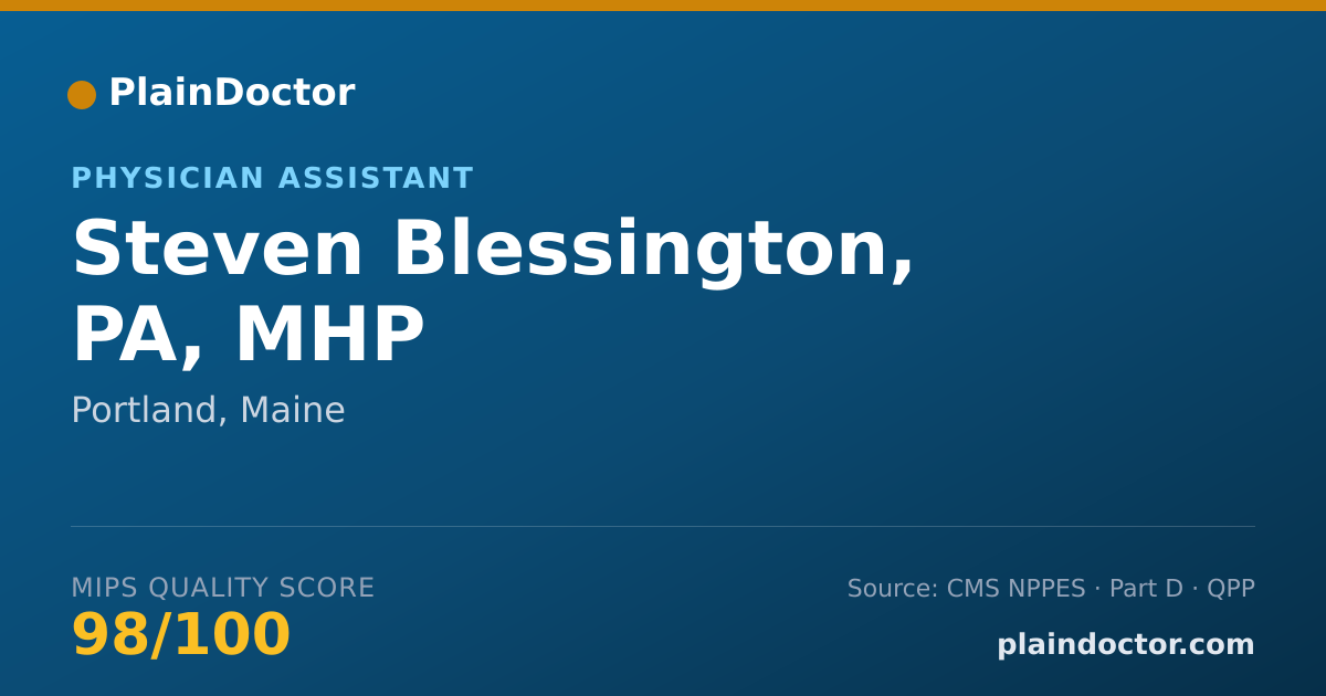 Shareable card for Steven Blessington, PA, MHP - Physician Assistant, Portland, ME