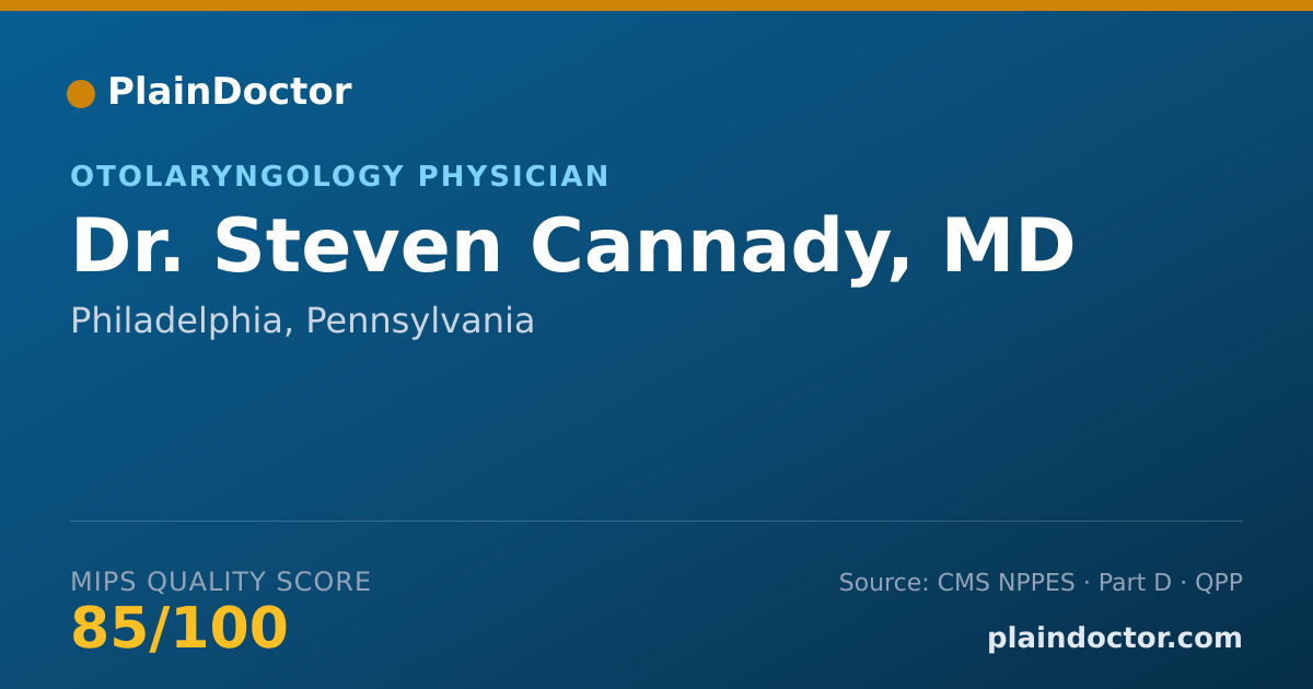 Shareable card for Steven Cannady, MD - Otolaryngology Physician, Philadelphia, PA