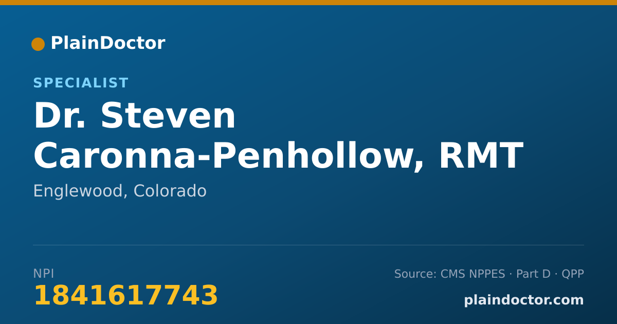 Shareable card for Steven Caronna-Penhollow, RMT - Specialist, Englewood, CO