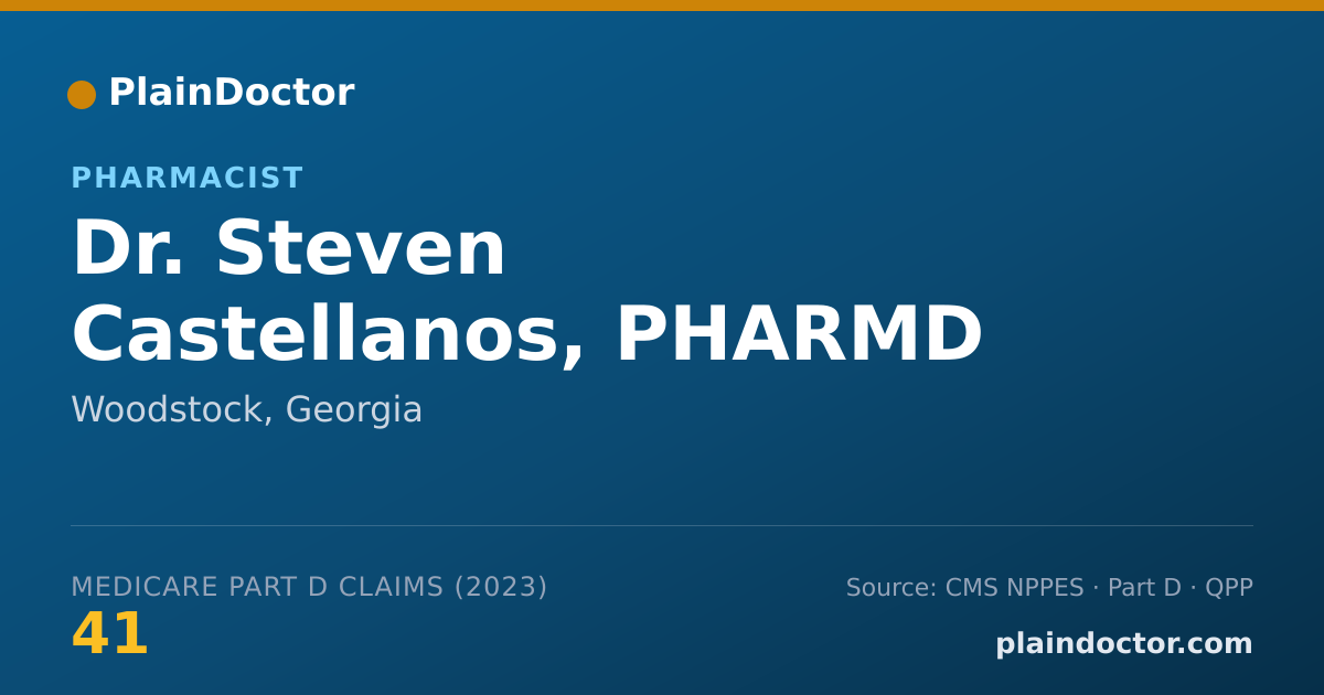 Shareable card for Steven Castellanos, PHARMD - Pharmacist, Woodstock, GA