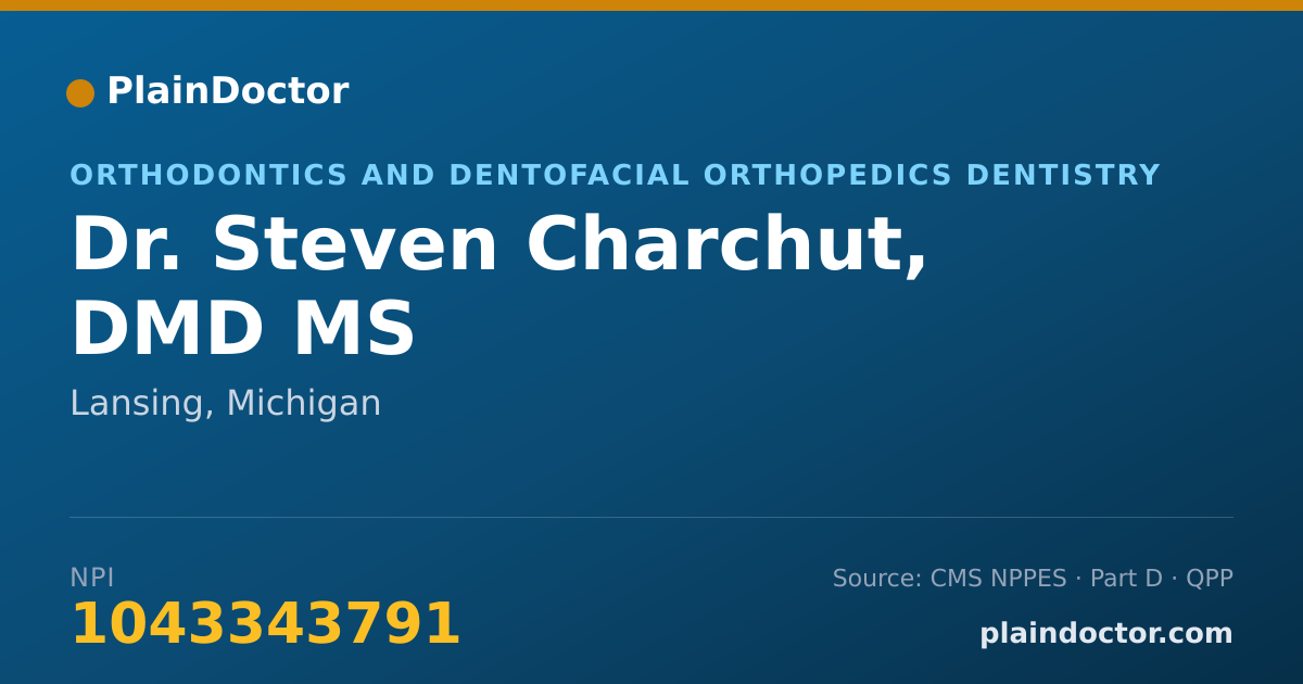 Shareable card for Steven Charchut, DMD MS - Orthodontics and Dentofacial Orthopedics Dentistry, Lansing, MI