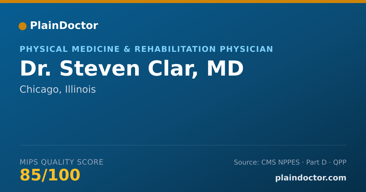 Shareable card for Steven Clar, MD - Physical Medicine & Rehabilitation Physician, Chicago, IL