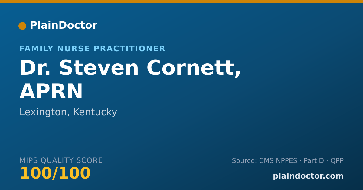 Shareable card for Steven Cornett, APRN - Family Nurse Practitioner, Lexington, KY