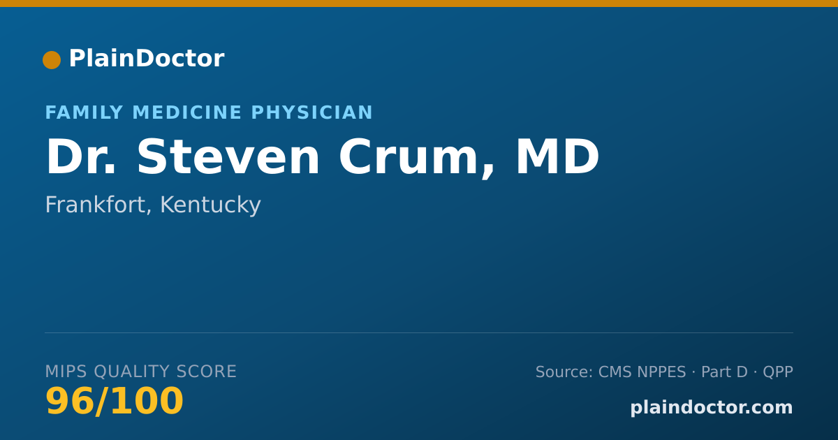 Shareable card for Steven Crum, MD - Family Medicine Physician, Frankfort, KY