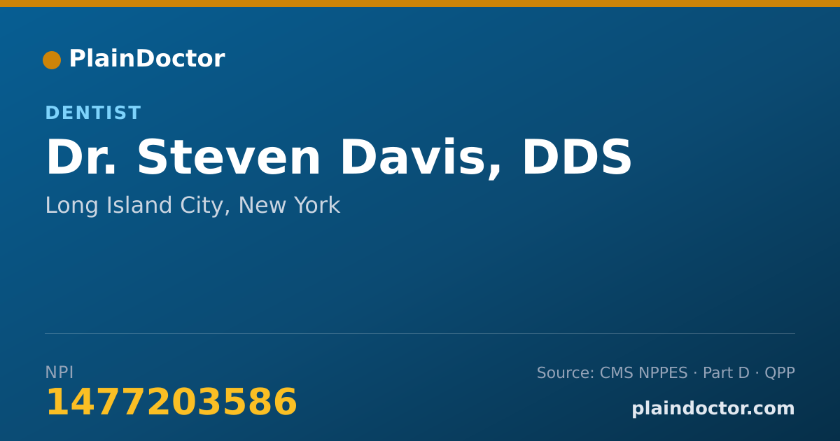 Shareable card for Steven Davis, DDS - Dentist, Long Island City, NY