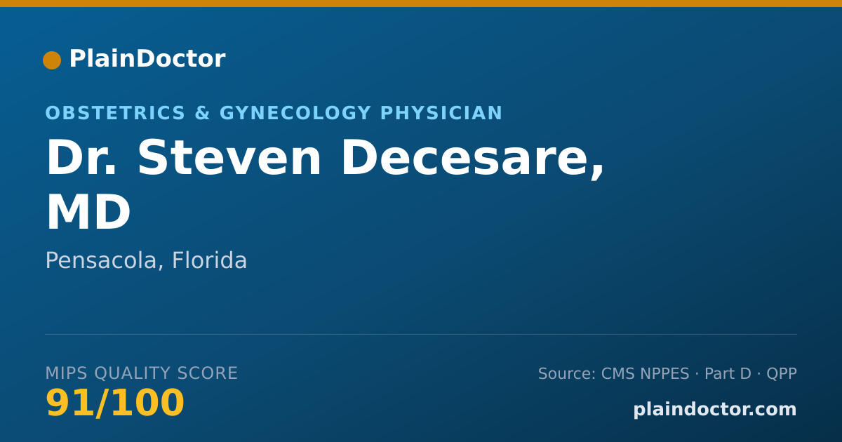 Shareable card for Steven Decesare, MD - Obstetrics & Gynecology Physician, Pensacola, FL