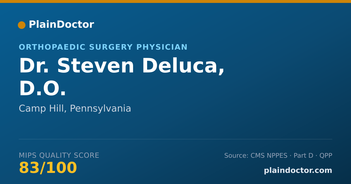 Shareable card for Steven Deluca, D.O. - Orthopaedic Surgery Physician, Camp Hill, PA