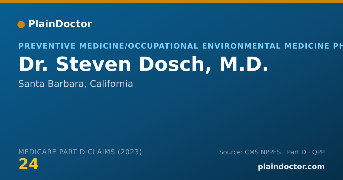 Shareable card for Steven Dosch, M.D. - Preventive Medicine/Occupational Environmental Medicine Physician, Santa Barbara, CA