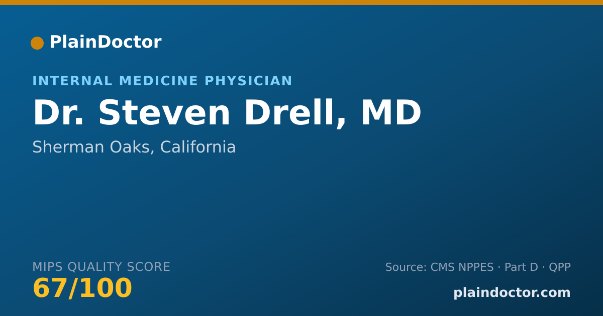 Shareable card for Steven Drell, MD - Internal Medicine Physician, Sherman Oaks, CA