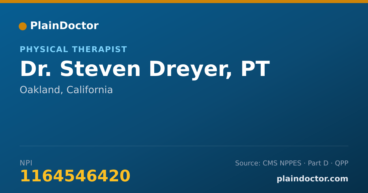 Shareable card for Steven Dreyer, PT - Physical Therapist, Oakland, CA