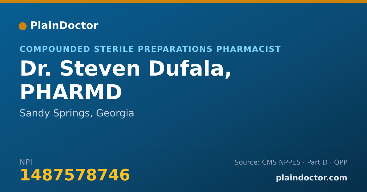 Shareable card for Steven Dufala, PHARMD - Pharmacist, Sandy Springs, GA