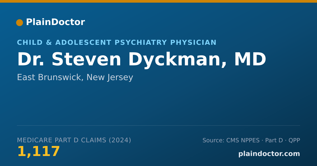 Shareable card for Steven Dyckman, MD - Child & Adolescent Psychiatry Physician, East Brunswick, NJ