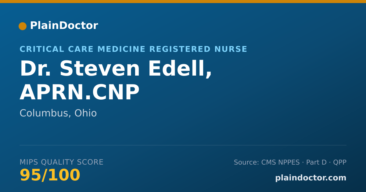 Shareable card for Steven Edell, APRN.CNP - Critical Care Medicine Registered Nurse, Columbus, OH
