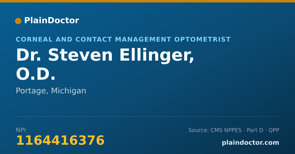 Shareable card for Steven Ellinger, O.D. - Corneal and Contact Management Optometrist, Portage, MI