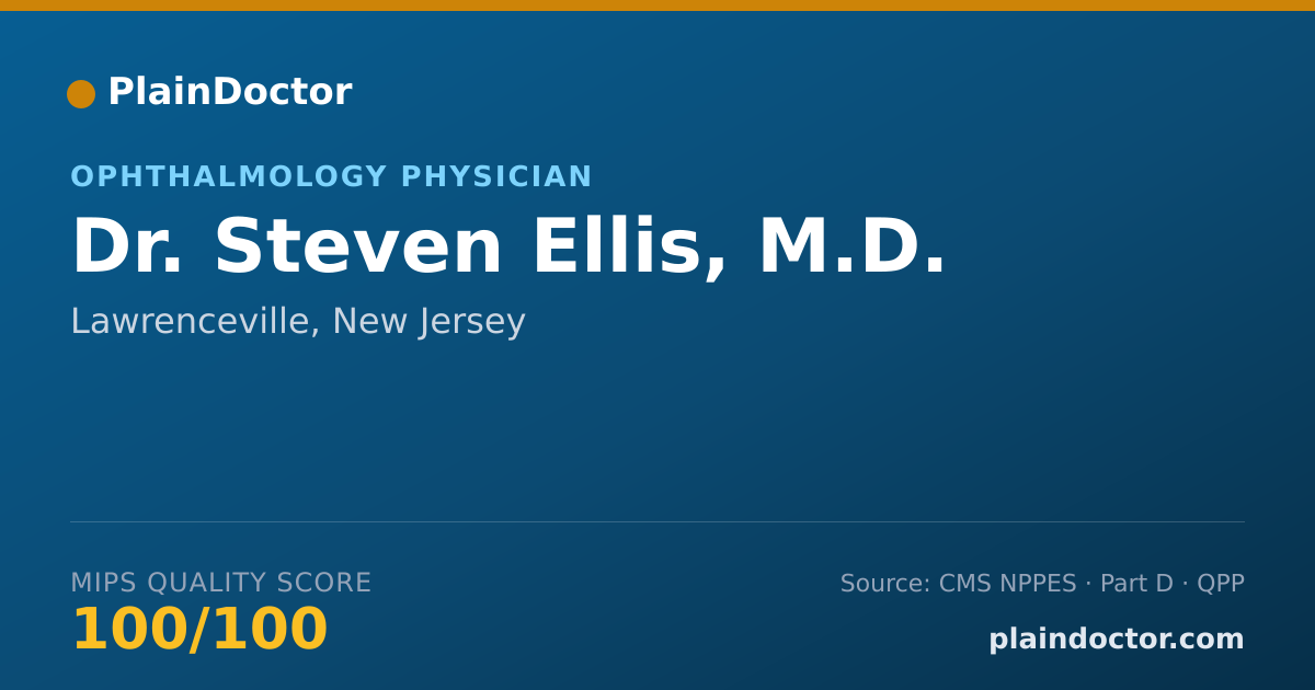Shareable card for Steven Ellis, M.D. - Ophthalmology Physician, Lawrenceville, NJ