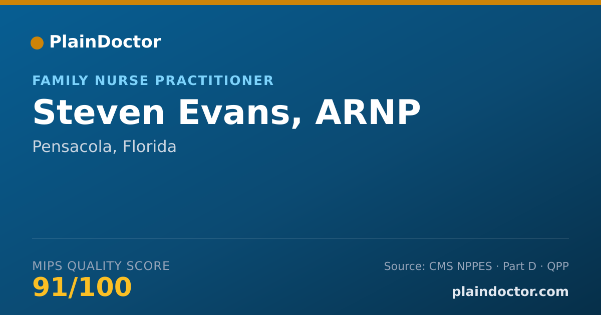 Shareable card for Steven Evans, ARNP - Family Nurse Practitioner, Pensacola, FL