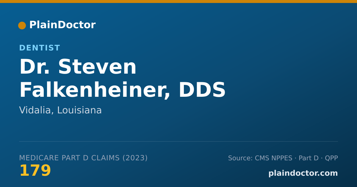 Shareable card for Steven Falkenheiner, DDS - Dentist, Vidalia, LA