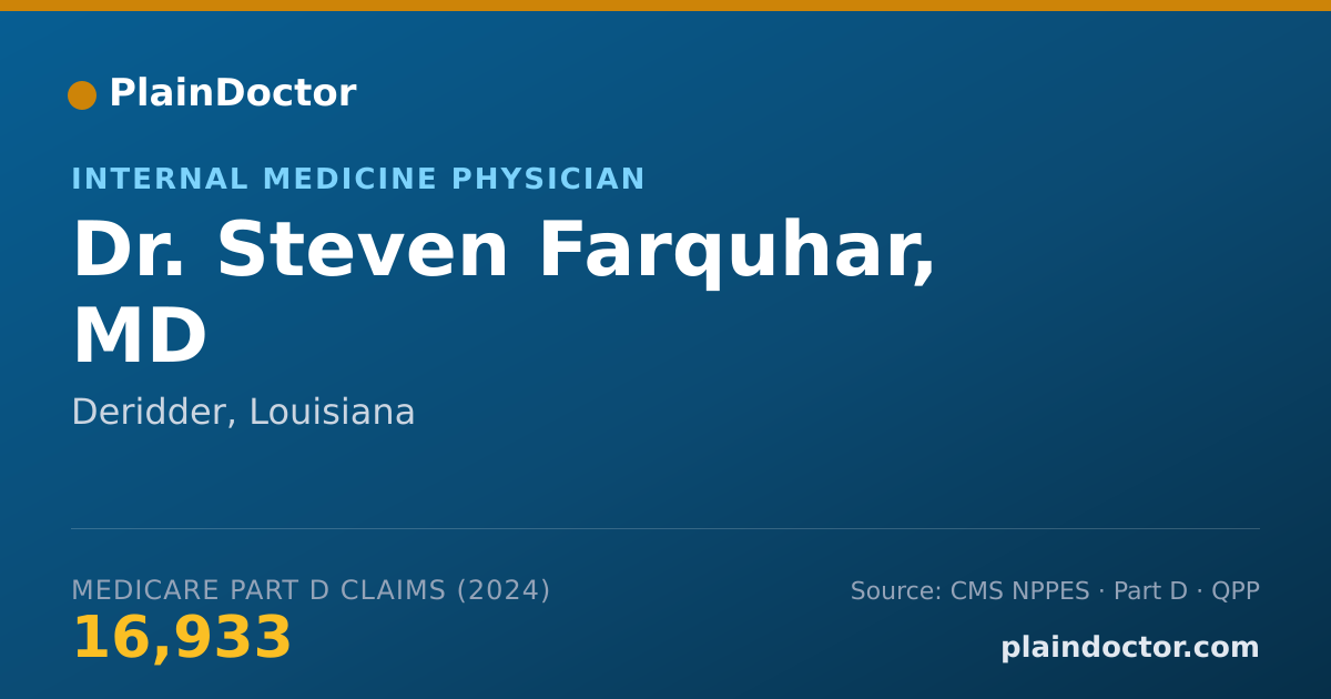 Shareable card for Steven Farquhar, MD - Internal Medicine Physician, Deridder, LA