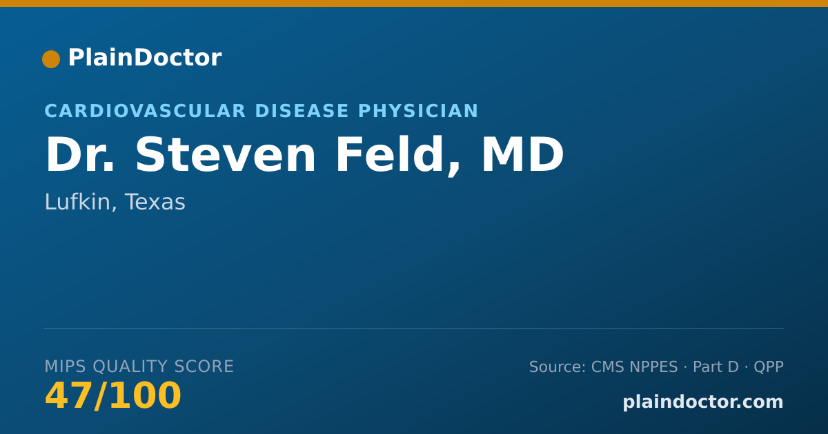 Shareable card for Steven Feld, MD - Cardiovascular Disease Physician, Lufkin, TX