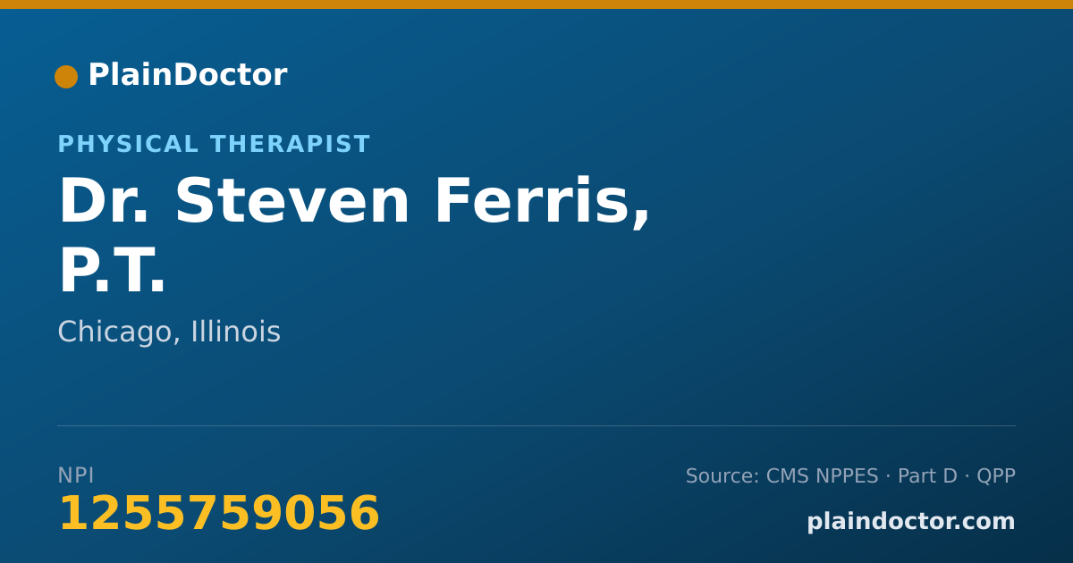 Shareable card for Steven Ferris, P.T. - Physical Therapist, Chicago, IL