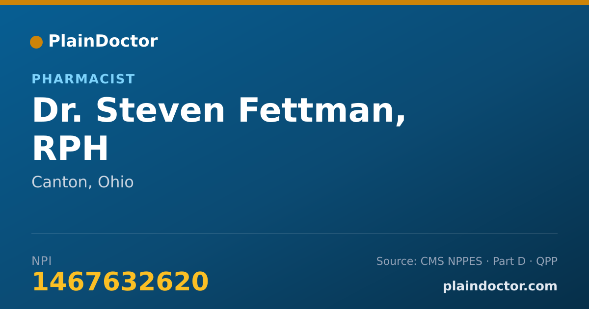 Shareable card for Steven Fettman, RPH - Pharmacist, Canton, OH
