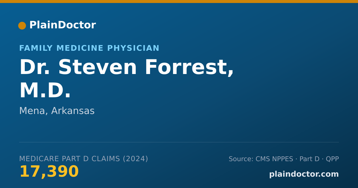 Shareable card for Steven Forrest, M.D. - Family Medicine Physician, Mena, AR