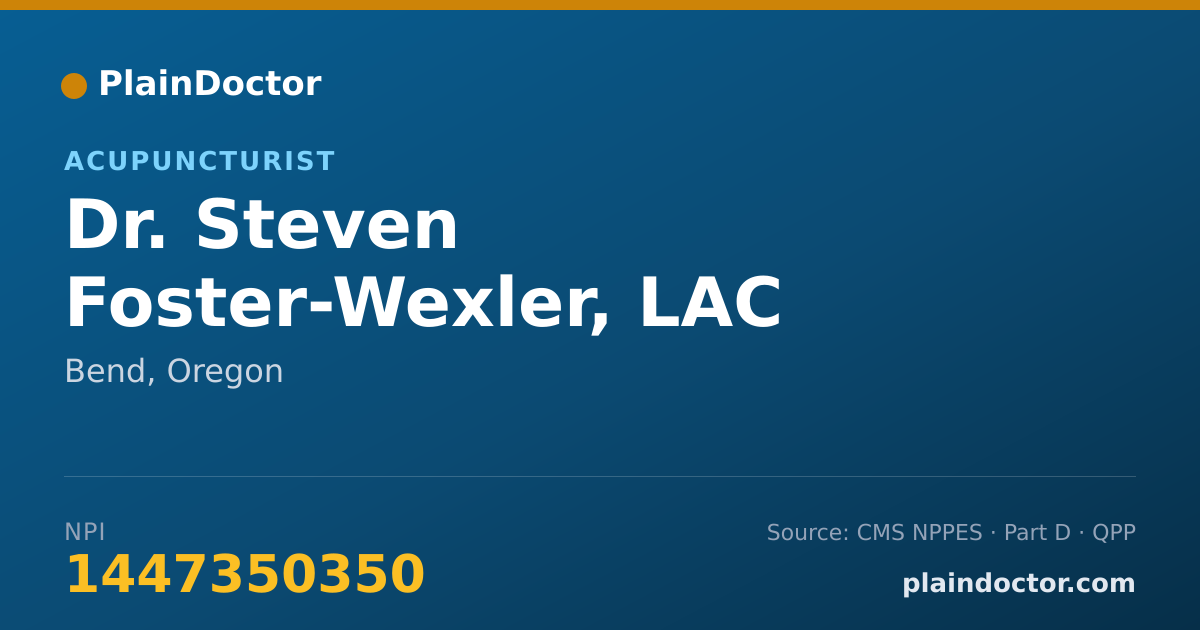 Shareable card for Steven Foster-Wexler, LAC - Acupuncturist, Bend, OR