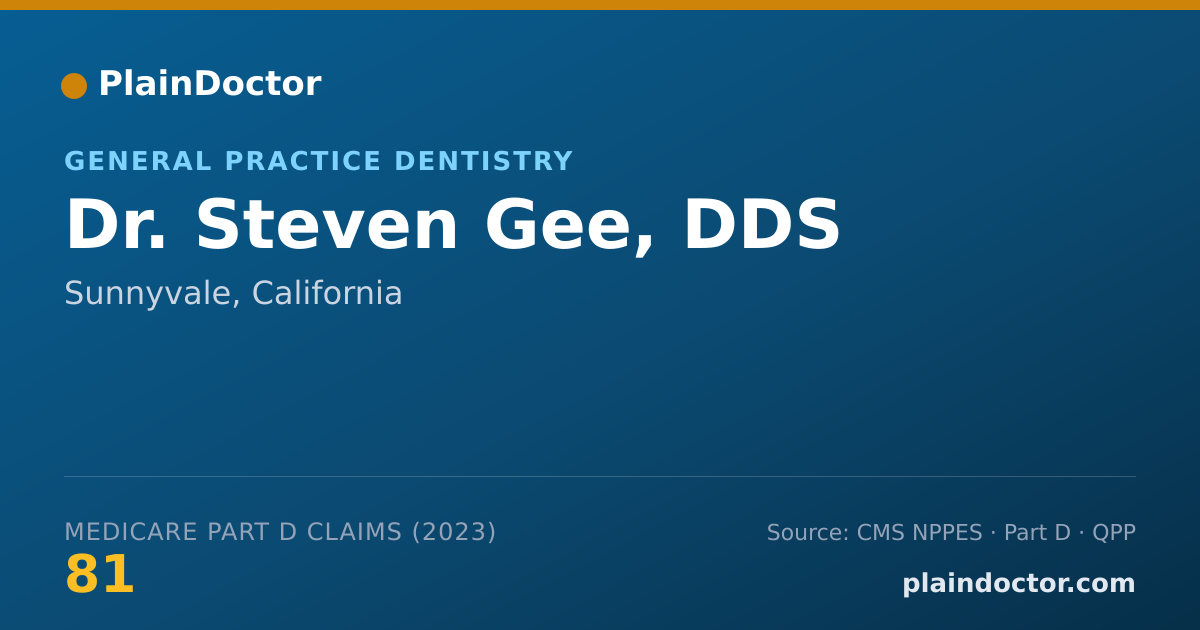 Shareable card for Steven Gee, DDS - General Practice Dentistry, Sunnyvale, CA