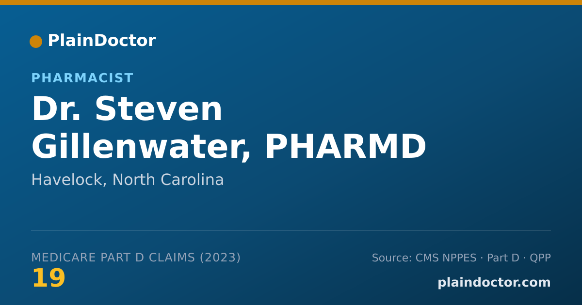 Shareable card for Steven Gillenwater, PHARMD - Pharmacist, Havelock, NC