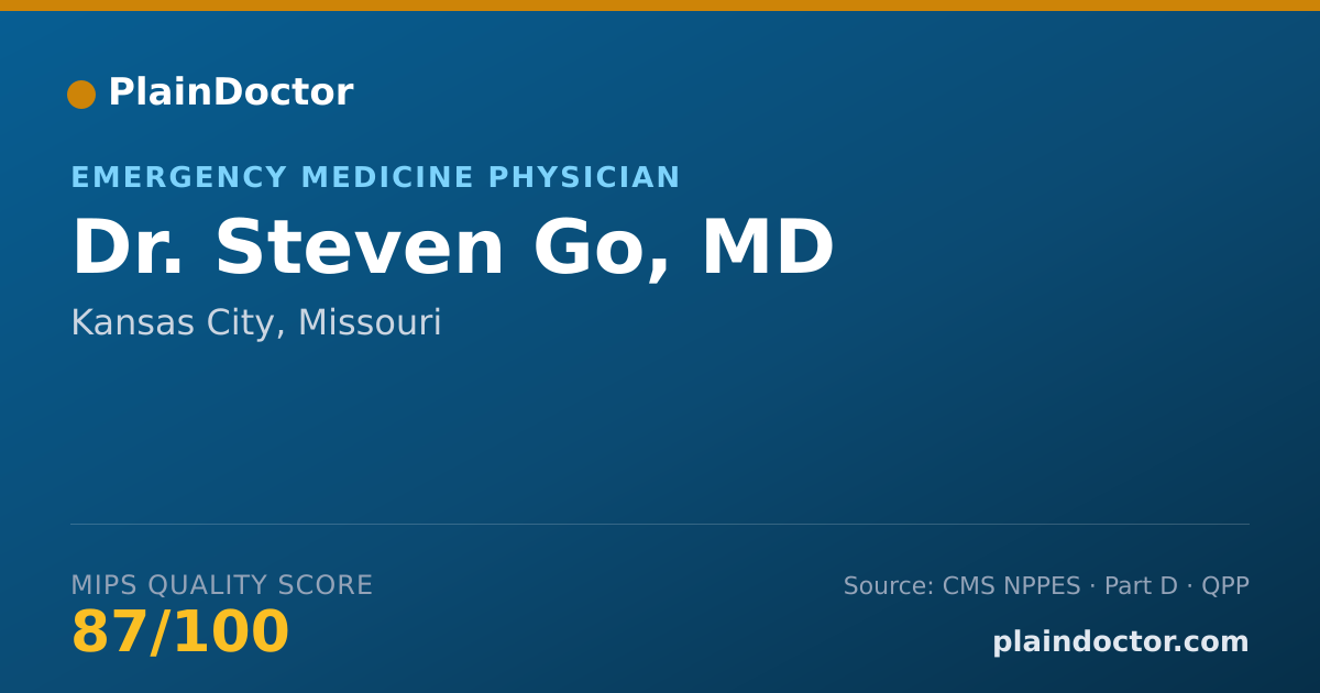 Shareable card for Steven Go, MD - Emergency Medicine Physician, Kansas City, MO