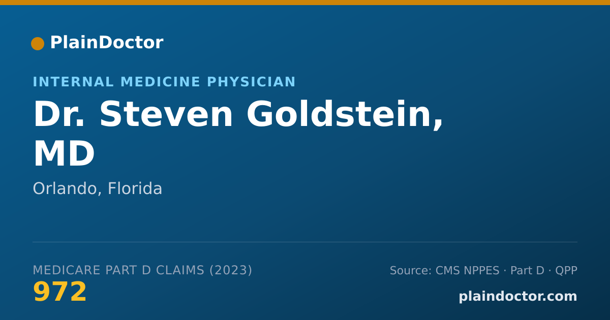 Shareable card for Steven Goldstein, MD - Internal Medicine Physician, Orlando, FL