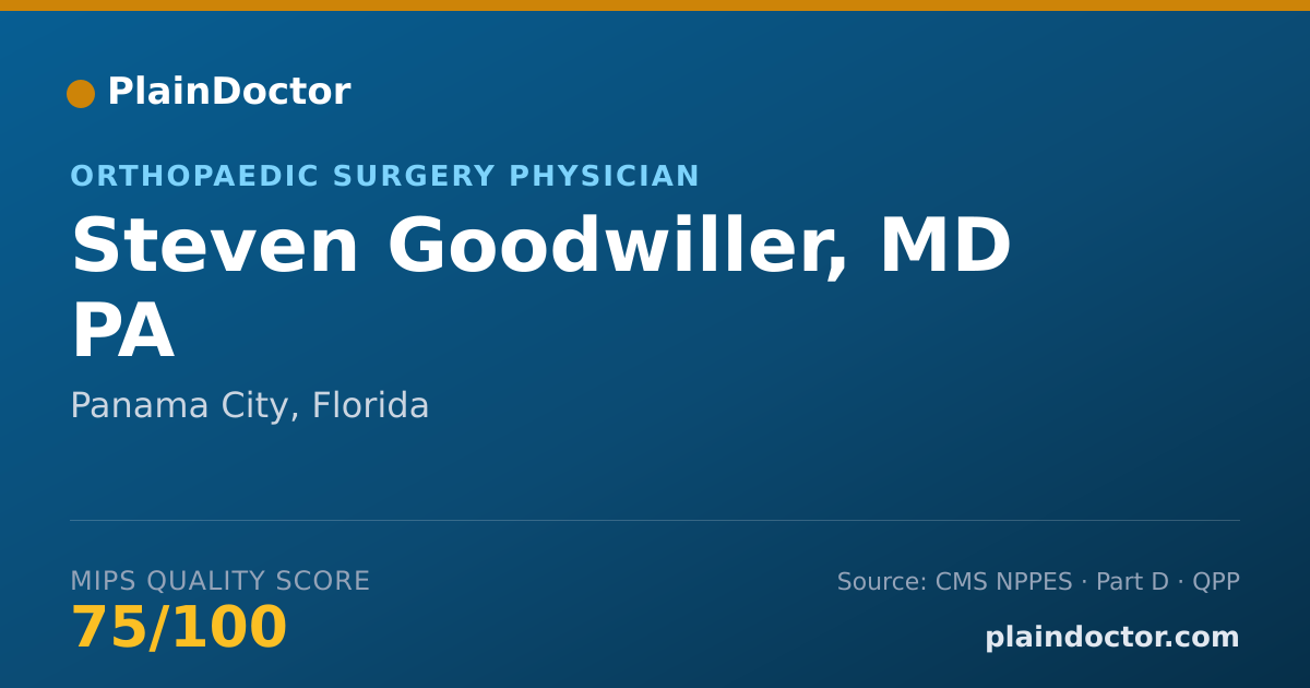 Shareable card for Steven Goodwiller, MD PA - Orthopaedic Surgery Physician, Panama City, FL
