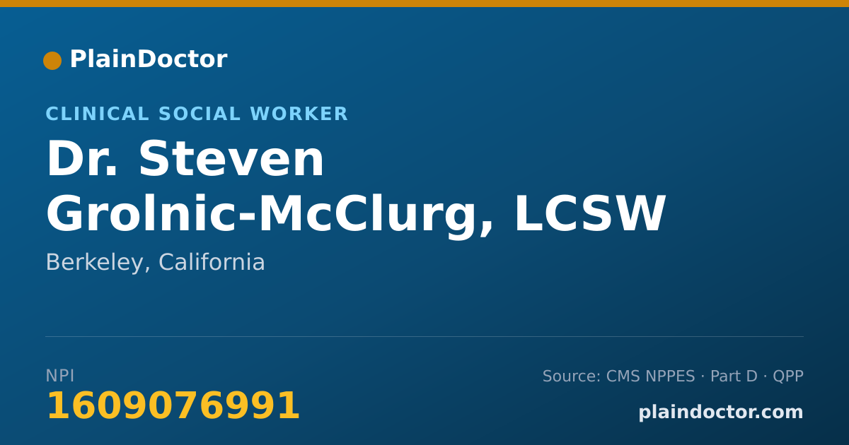 Shareable card for Steven Grolnic-McClurg, LCSW - Clinical Social Worker, Berkeley, CA