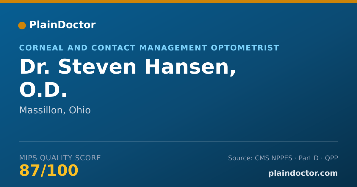 Shareable card for Steven Hansen, O.D. - Corneal and Contact Management Optometrist, Massillon, OH