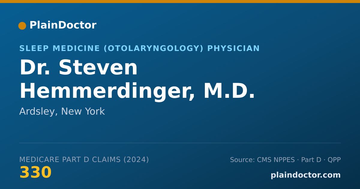 Shareable card for Steven Hemmerdinger, M.D. - Sleep Medicine (Otolaryngology) Physician, Ardsley, NY