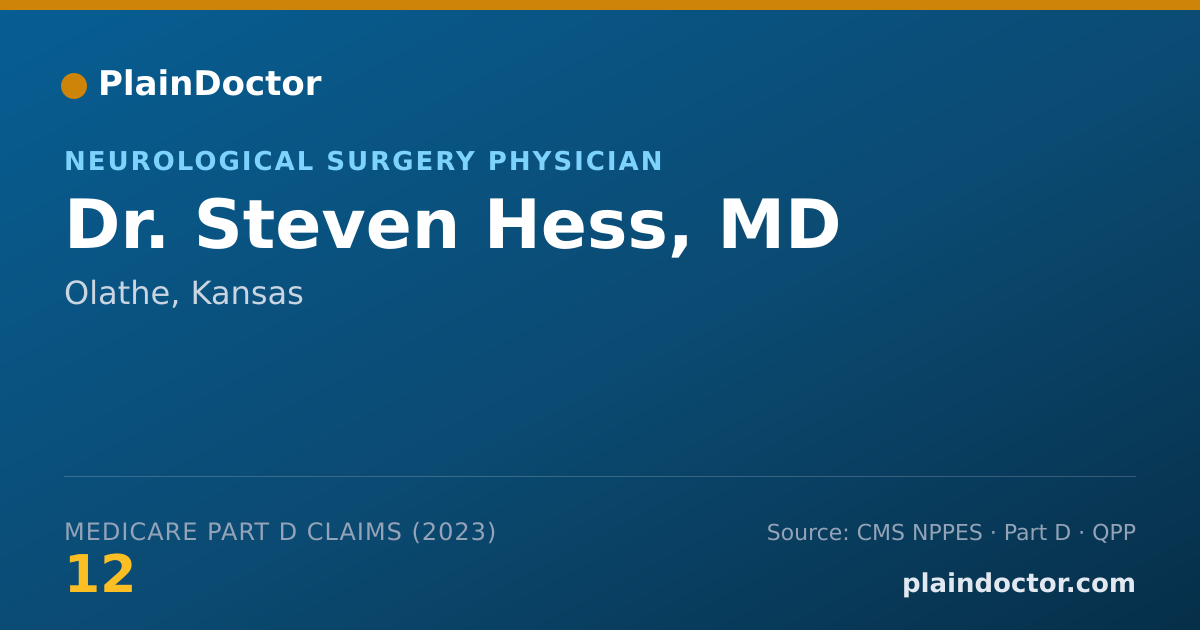 Shareable card for Steven Hess, MD - Neurological Surgery Physician, Olathe, KS