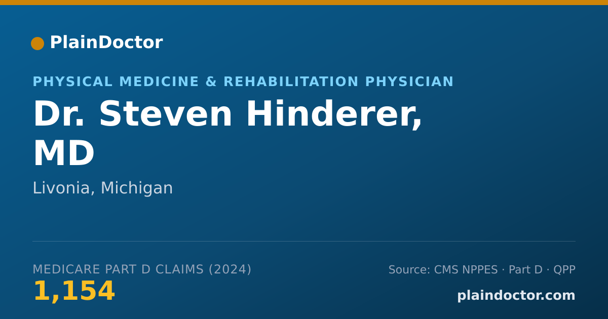 Shareable card for Steven Hinderer, MD - Physical Medicine & Rehabilitation Physician, Livonia, MI