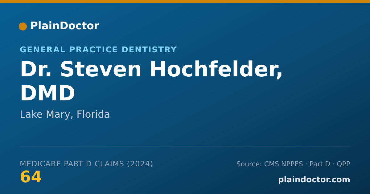 Shareable card for Steven Hochfelder, DMD - General Practice Dentistry, Lake Mary, FL