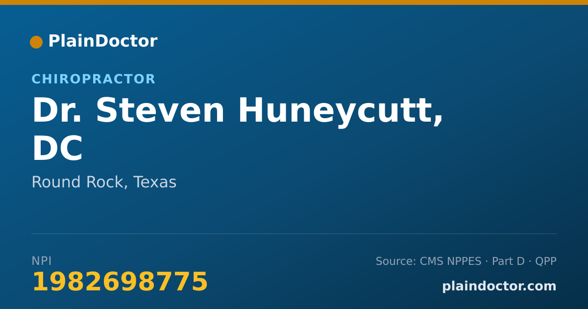 Shareable card for Steven Huneycutt, DC - Chiropractor, Round Rock, TX