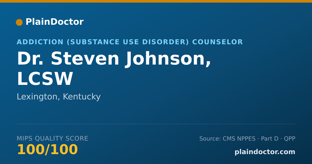 Shareable card for Steven Johnson, LCSW - Addiction (Substance Use Disorder) Counselor, Lexington, KY