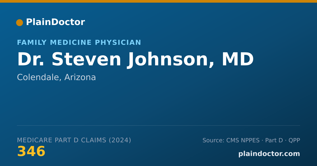 Shareable card for Steven Johnson, MD - Family Medicine Physician, Colendale, AZ