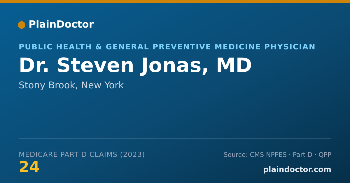 Shareable card for Steven Jonas, MD - Public Health & General Preventive Medicine Physician, Stony Brook, NY