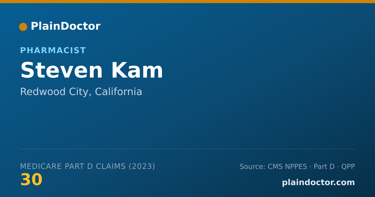 Shareable card for Steven Kam - Pharmacist, Redwood City, CA