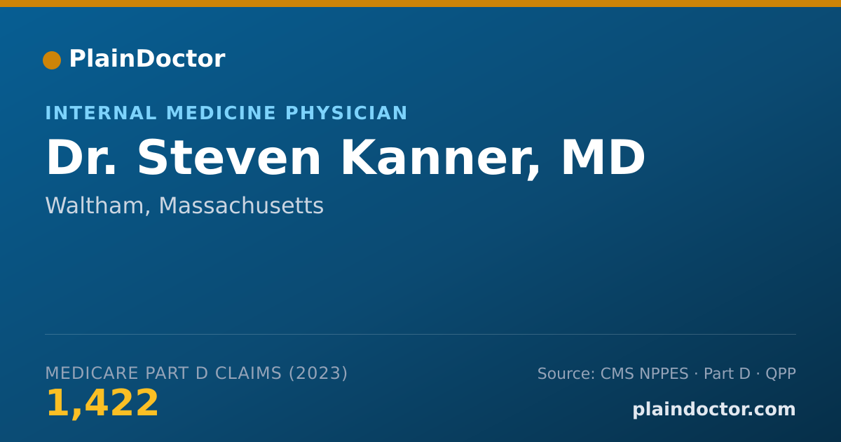Shareable card for Steven Kanner, MD - Internal Medicine Physician, Waltham, MA