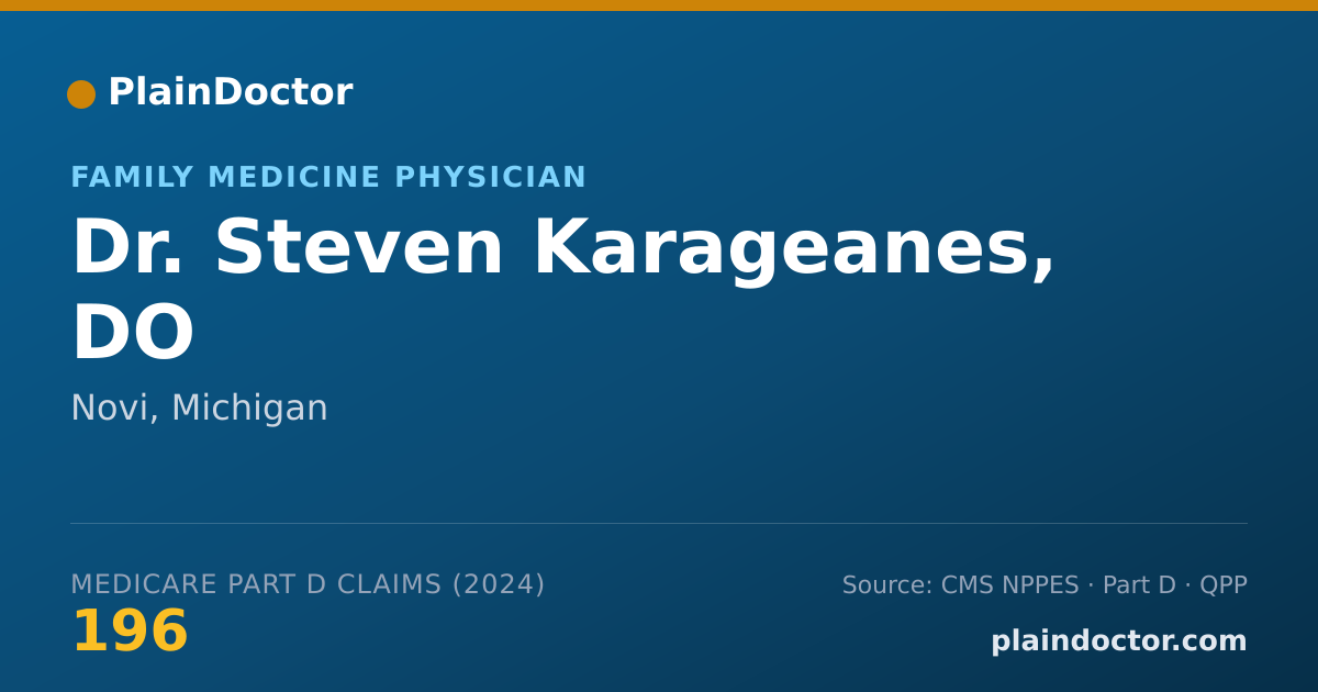 Shareable card for Steven Karageanes, DO - Family Medicine Physician, Novi, MI