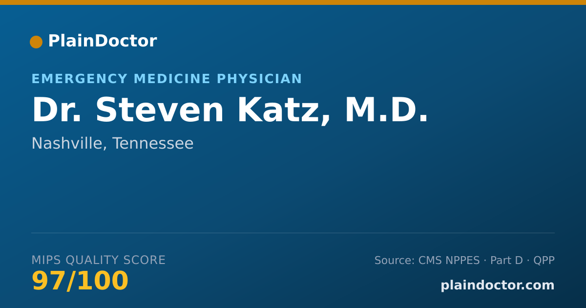Shareable card for Steven Katz, M.D. - Emergency Medicine Physician, Nashville, TN
