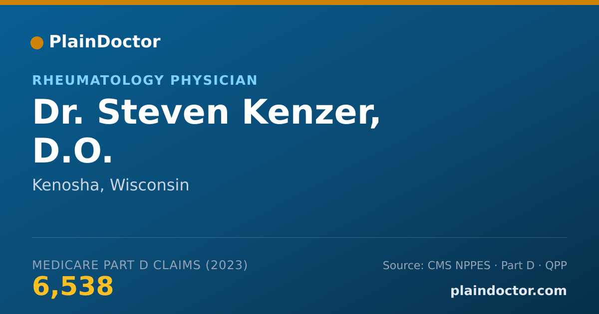 Shareable card for Steven Kenzer, D.O. - Rheumatology Physician, Kenosha, WI